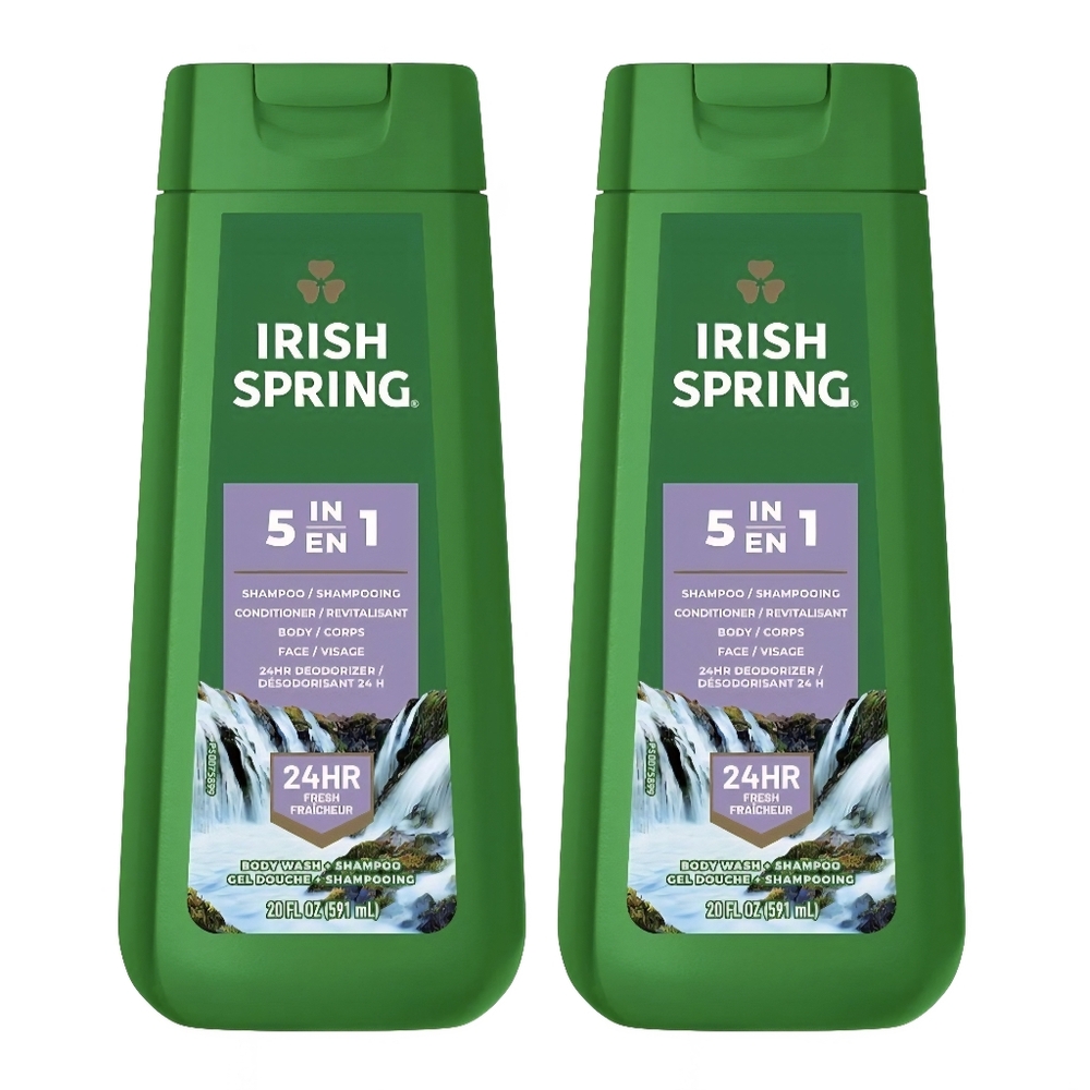 (2) Irish Spring Men's 5 in 1 Body Wash, 20 oz